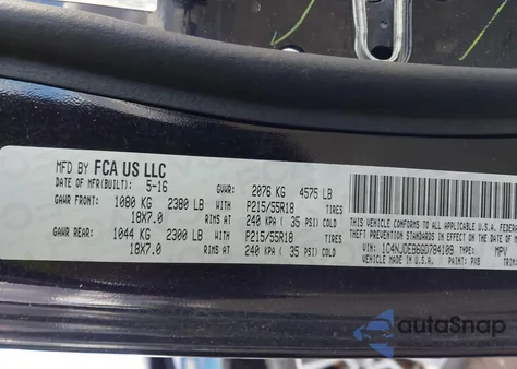 2016 Jeep Compass High Altitude Edition z USA, uszkodzony, nr VIN 1C4NJDEB6GD784109